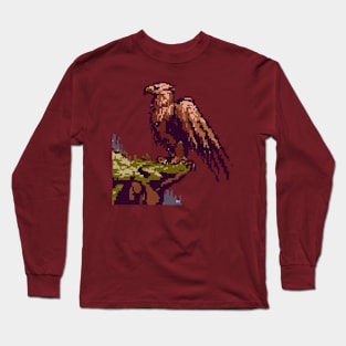 A griffin perched on a cliff pixel art Long Sleeve T-Shirt